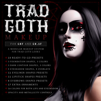 Trad Goth Makeup for G8F and G8.1F