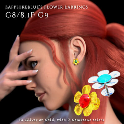 Flower Earrings for G8/8.1F and G9 by SapphireBlue