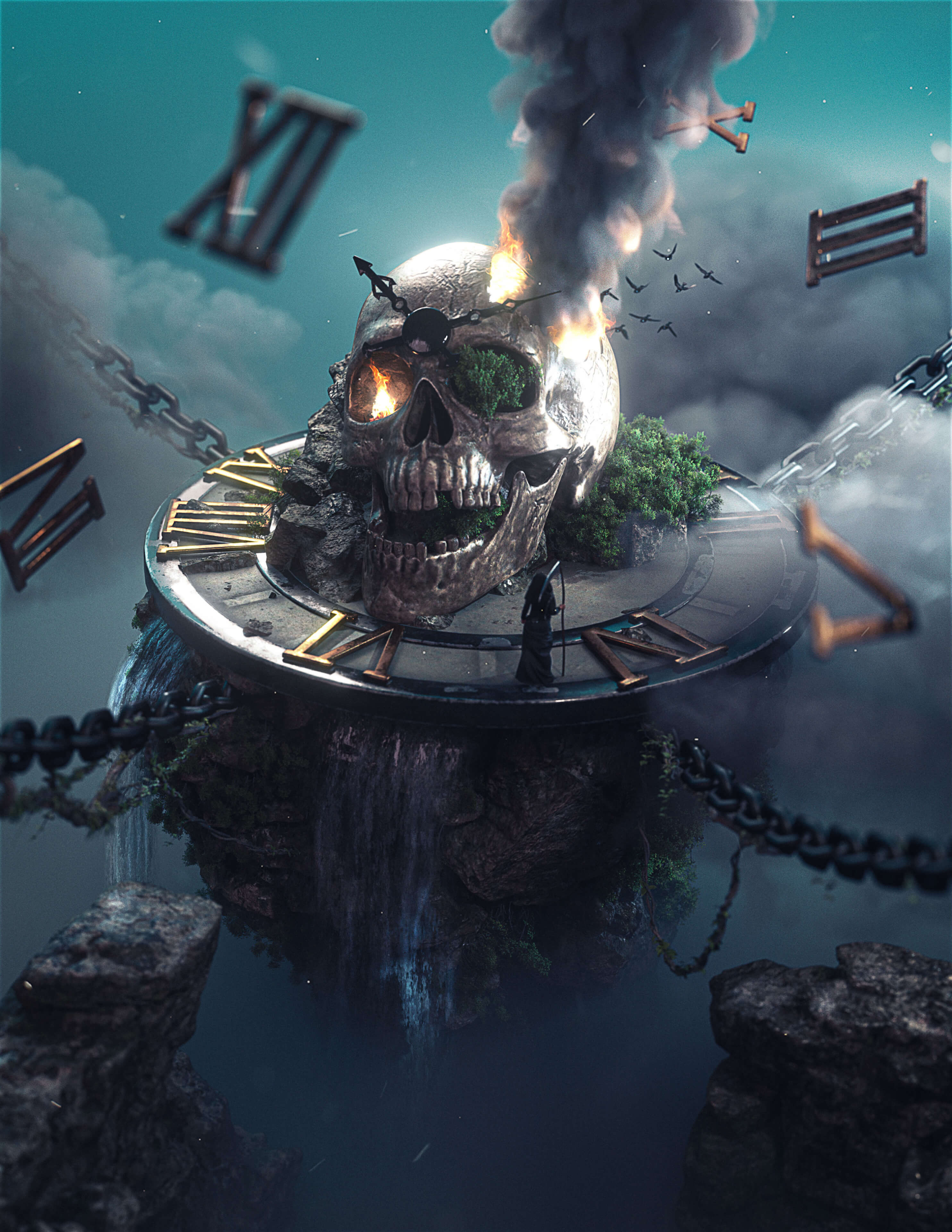 Death Clock 3D Render, Digital Art by Sareth
