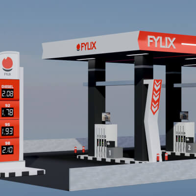Gas Station low-poly by SaretiX