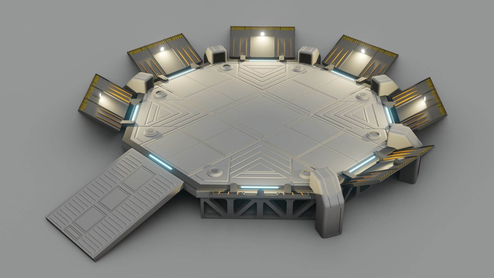 SciFi Landing Pad 3D Model by sathak