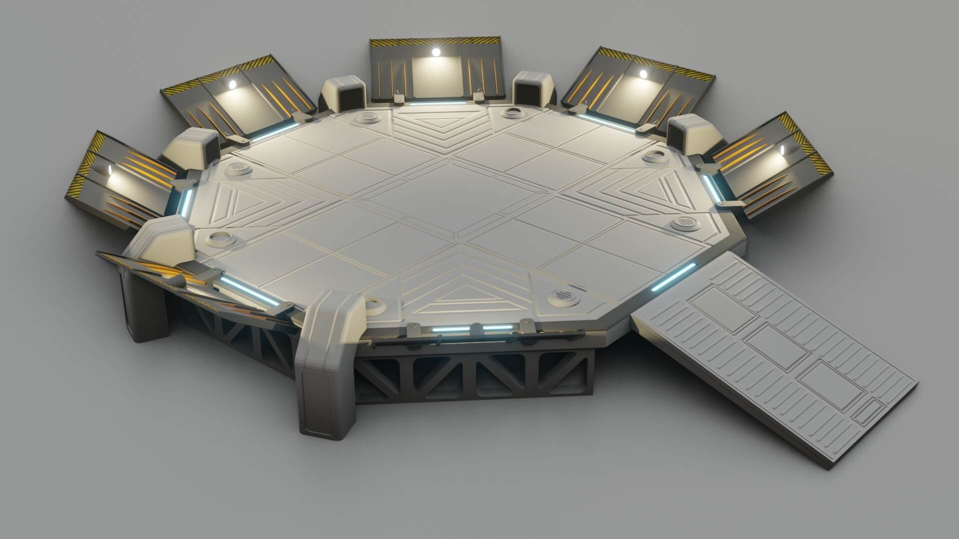 SciFi Landing Pad 3D Model by sathak
