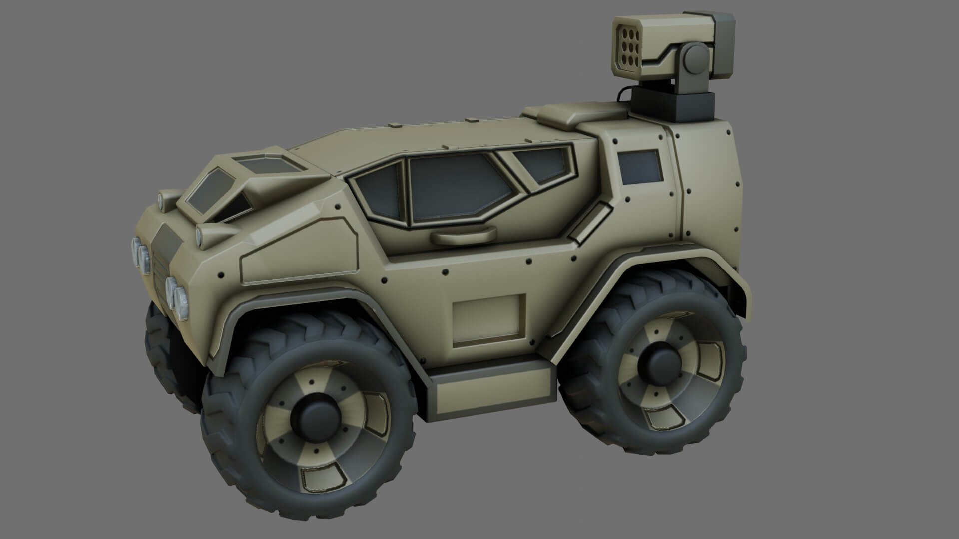 SciFi Military Vehicle 3D Model by sathak
