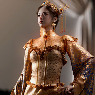 Asian Golden Empress Outfit by scarit