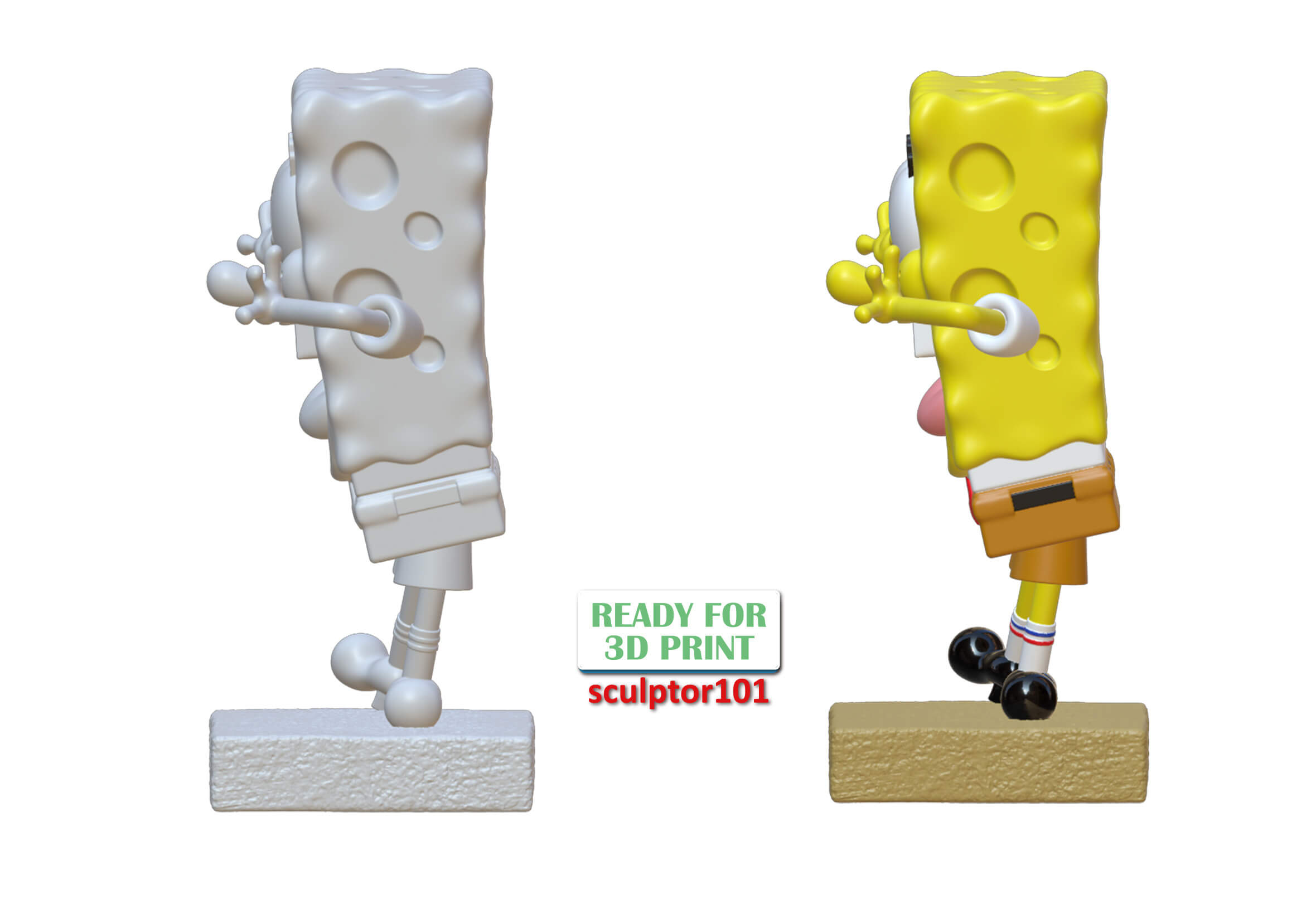 SpongeBob SquarePants 3D Print Model by sculptor101