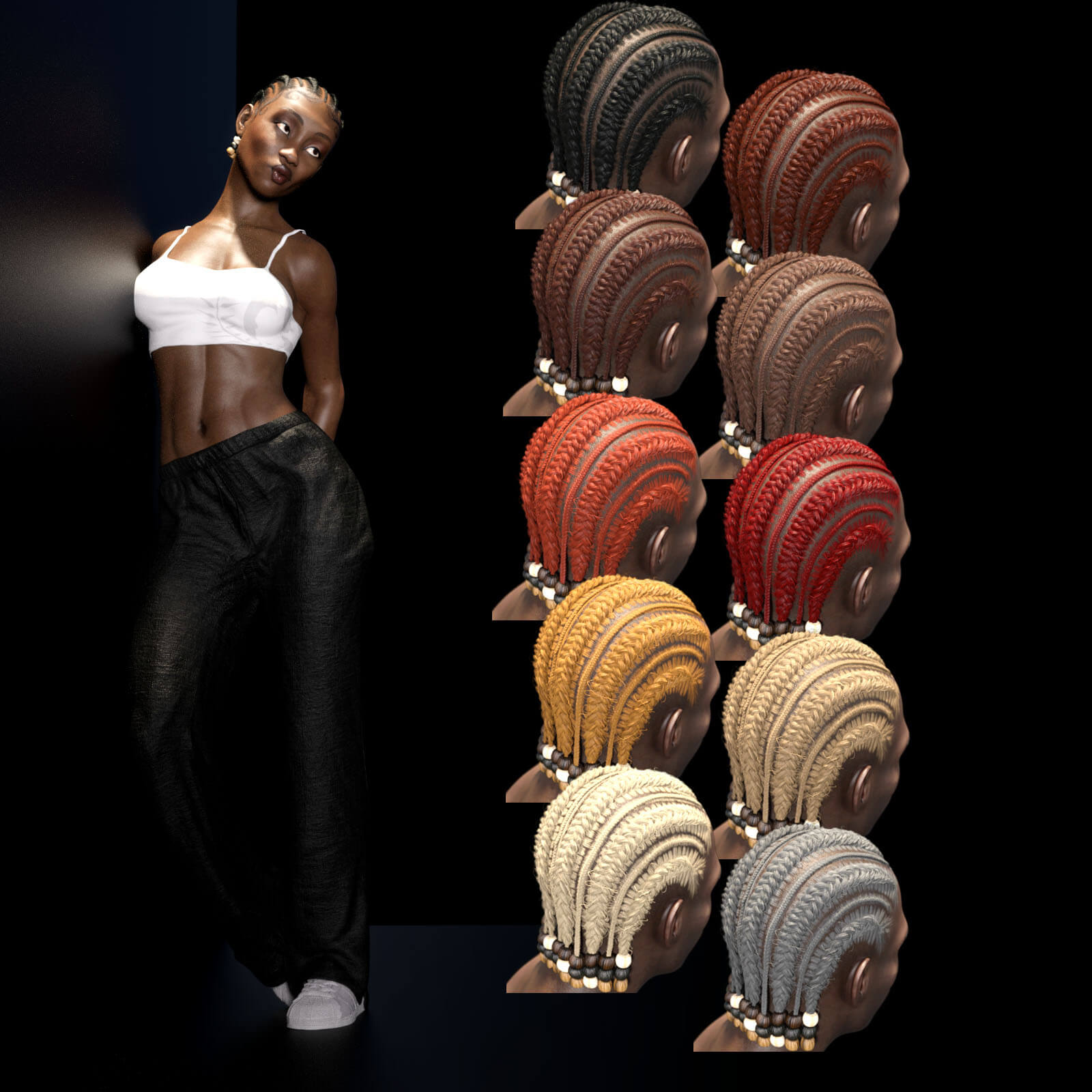 Cornrows G8 - V1 Daz Content by SdeBStore