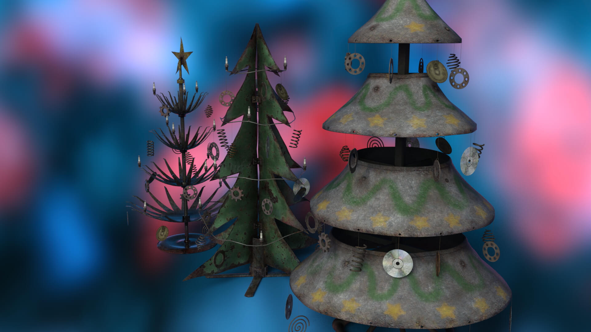 Digital Scientific Christmas Trees 3D Model by seekstore