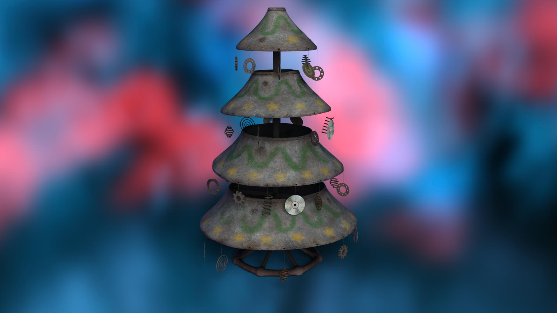 Digital Scientific Christmas Trees 3D Model by seekstore