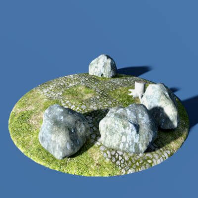 Stone Trunk and Grass