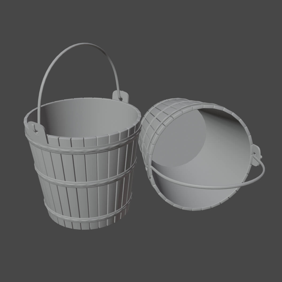 Wooden Bucket 02 - 3D Model by Sergey_Anzurov