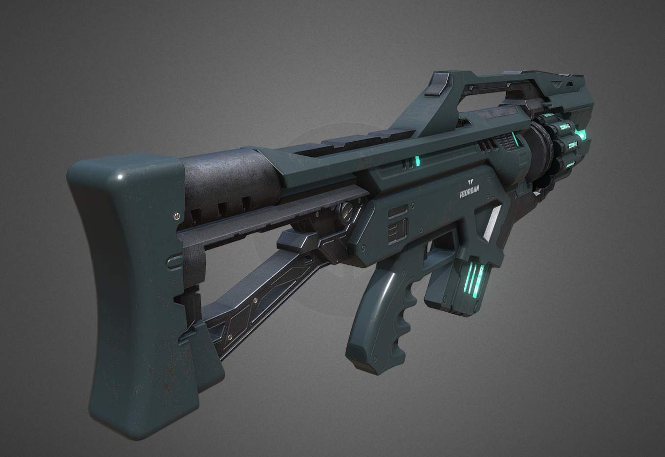 Sci-Fi Automatic Weapon 3D Model by sergey971