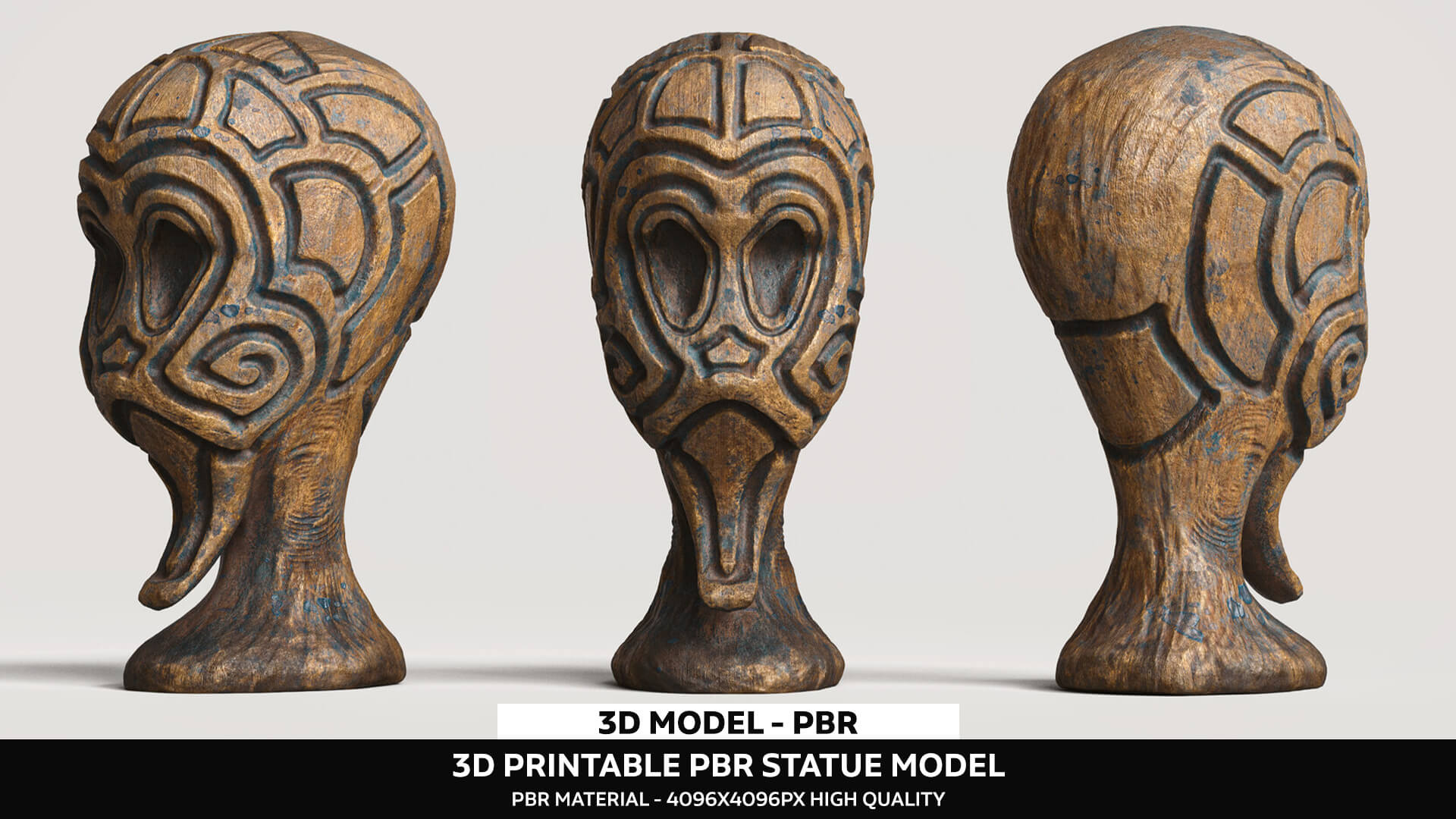 3D Wooden Statue Substance 3D Render RenderHub Gallery