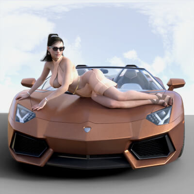 Girl on Car Pose Set 2 for G8 Female