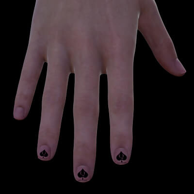 Queen of Spades Nail Tattoo Set One for Genesis 9