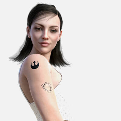 Star Wars Tattoo for G8 F Custom Order Part 5 Arms Shoulder