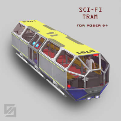 Sci-Fi Tram for Poser