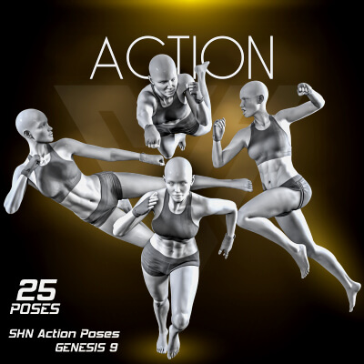 Shn Action Poses for Genesis 9