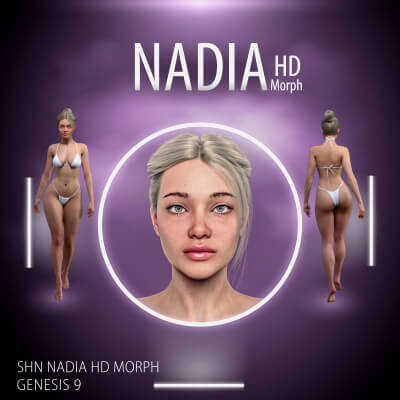 Shn Nadia HD Character Morph for Genesis 9 Female by shayanick