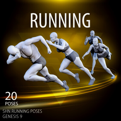 Shn Running Poses for Genesis 9