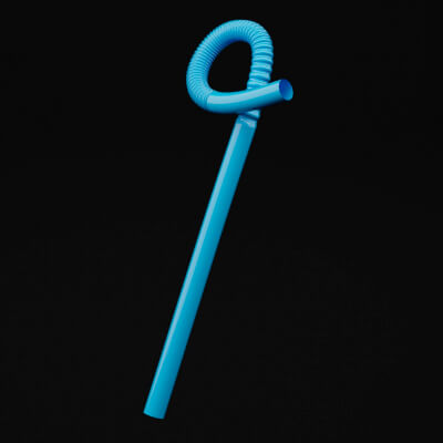 Blue Drinking Straw