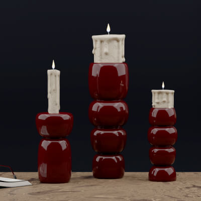 Candle Holder Maroon