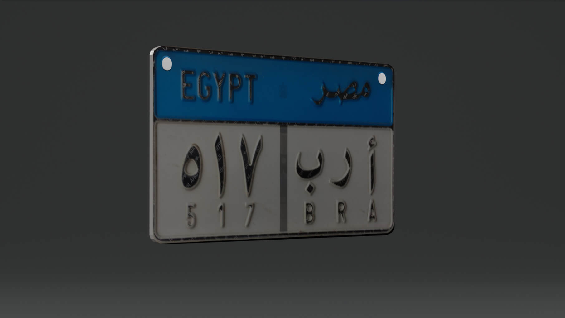 Egypt Car Plate 3D Model by ShehataDesigns