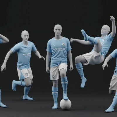 Manchester City 2024 Home Jersey Poses
