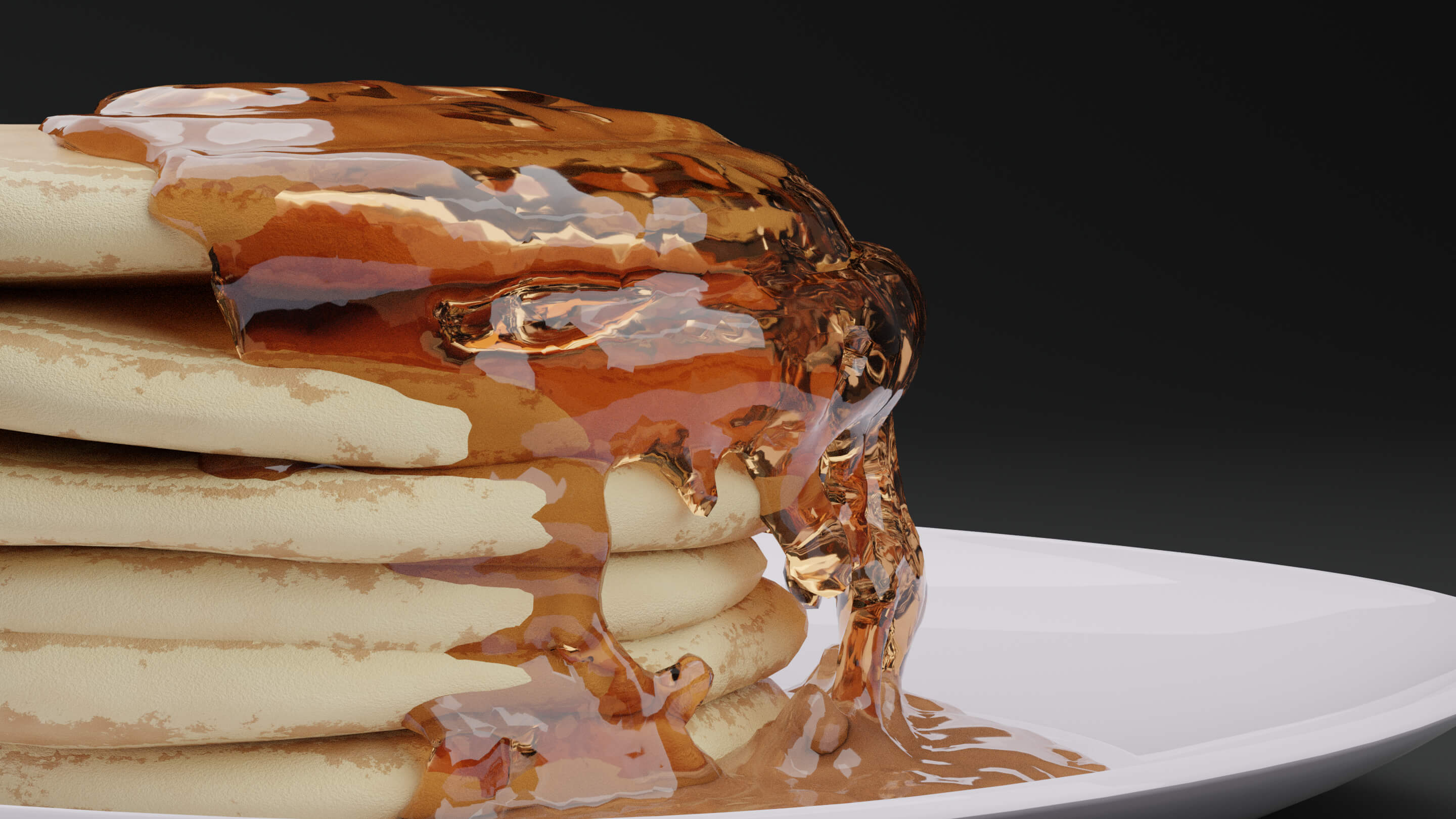 Pancake With Honey 3D Model by ShehataDesigns