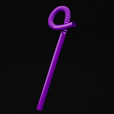 Purple Drinking Straw