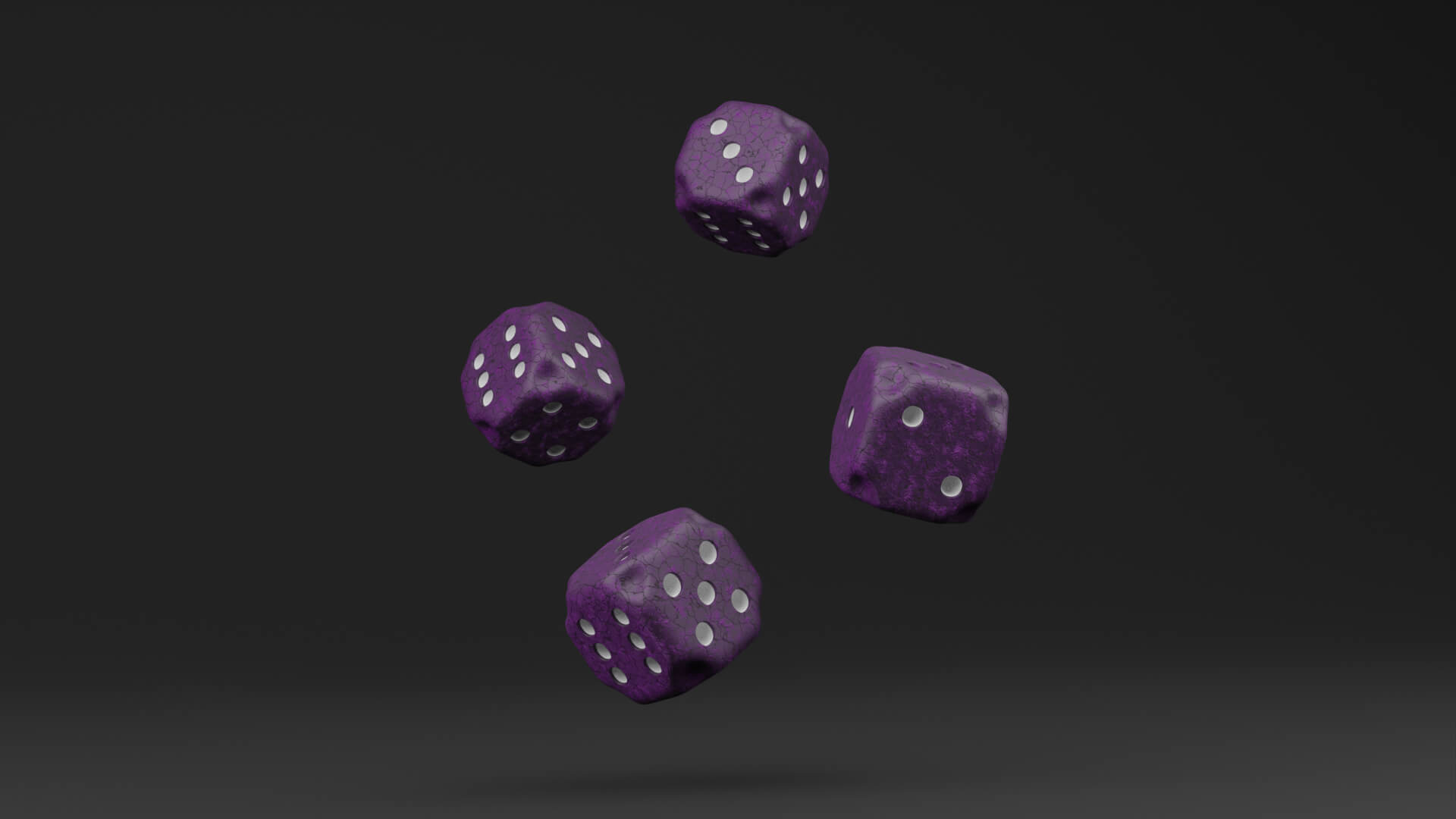 Purple Roleplaying Dice - 3D Model by ShehataDesigns