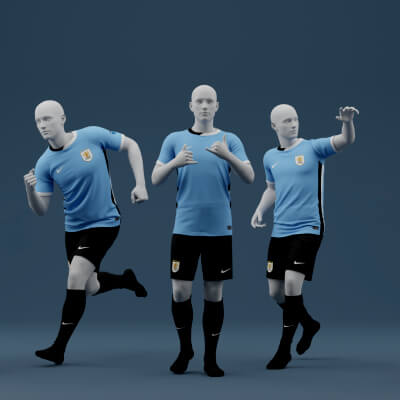 Uruguay 2024 Home Jersey Poses
