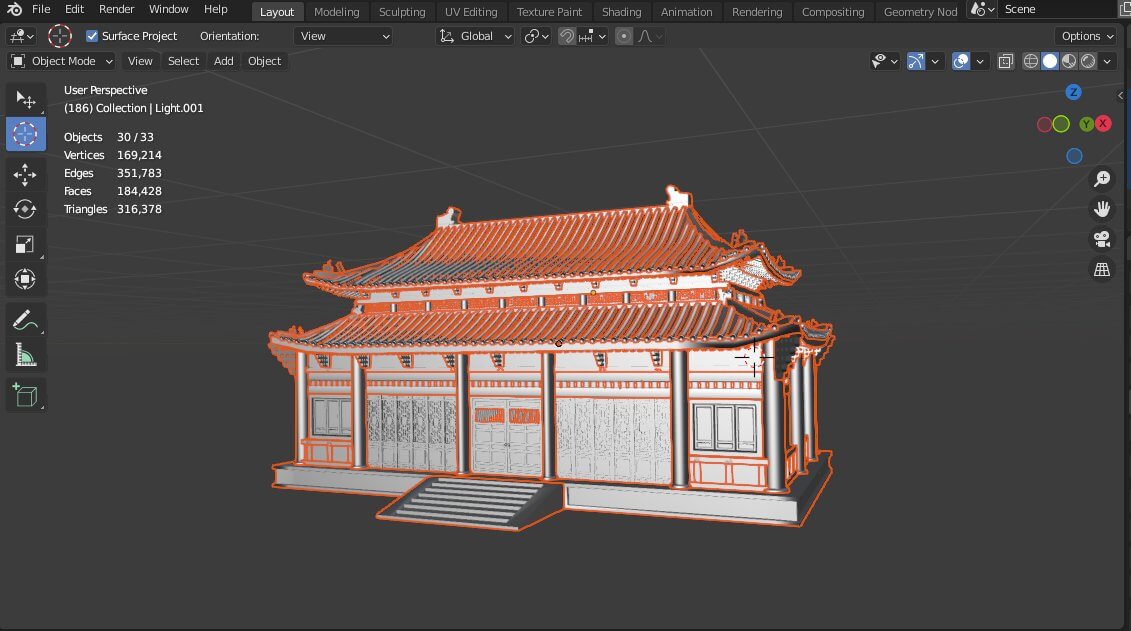 Traditional Asian Building - 3D Model by sherazahmad