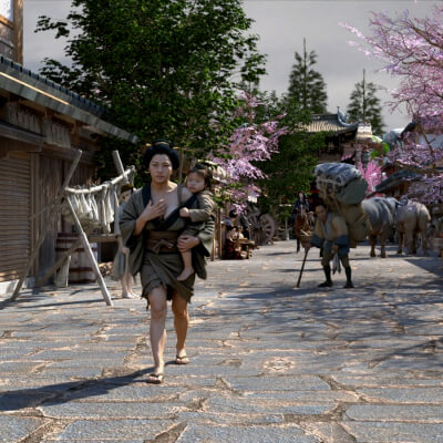 Japanese Edo Village for DAZ by Shredder