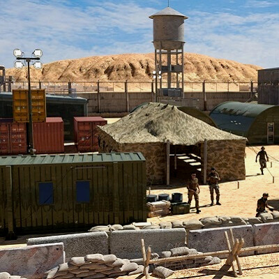 Military Desert Outpost for Daz by Shredder