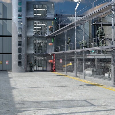 Sci-Fi Prison Plus 8 Posed Guards by Shredder
