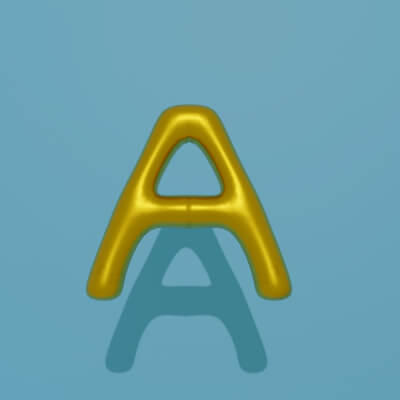 3D Golden Balloon Letter A Shiny Party Decoration