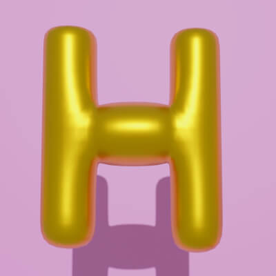 3D Golden Balloon Letter H Shiny Party Decoration