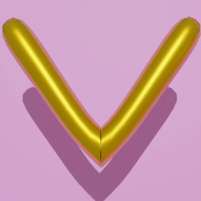 3D Golden Balloon Letter V  Shiny Party Decoration