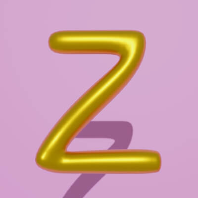 3D Golden Balloon Letter Z - Shiny Party Decoration