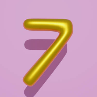3D Golden Balloon Number 7 Shiny Party Decoration