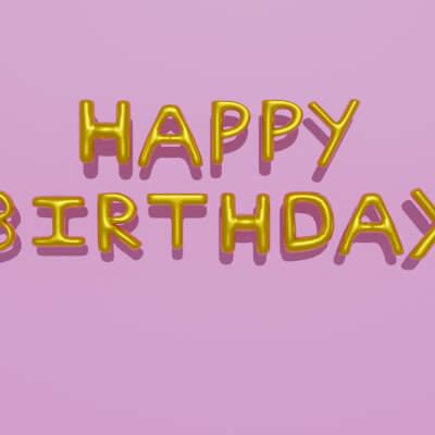 3D Golden Happy Birthday Balloon Letters - Party Decoration