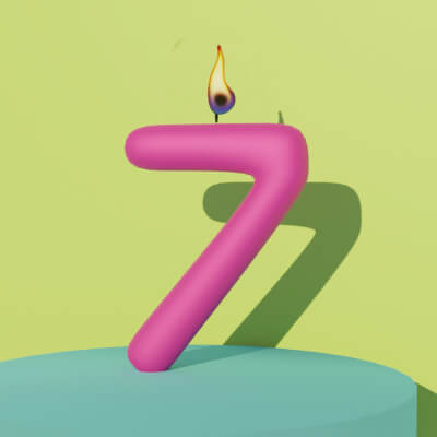 3D Model Candles Number 7