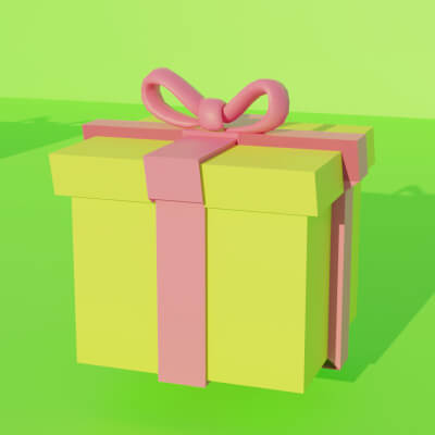 Decorative 3D Gift Box for Games VR &amp Animation