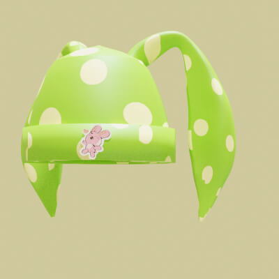 Green Cute Bunny Ear Beanie Hat &ndash Stylized Knit Winter