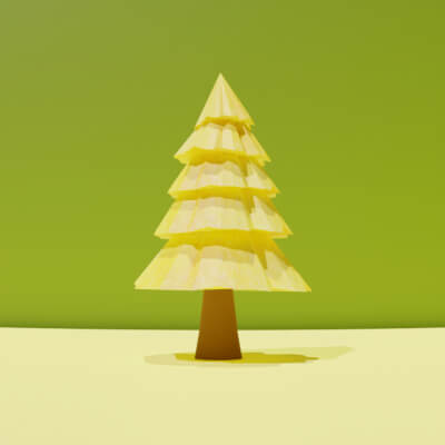 Stylized Low Poly Pine Tree 3D Model &ndash Cartoon Nature