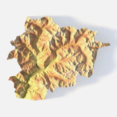 Andorra Terrain for CNC, Printing and Design - 3D Model by Shustrik