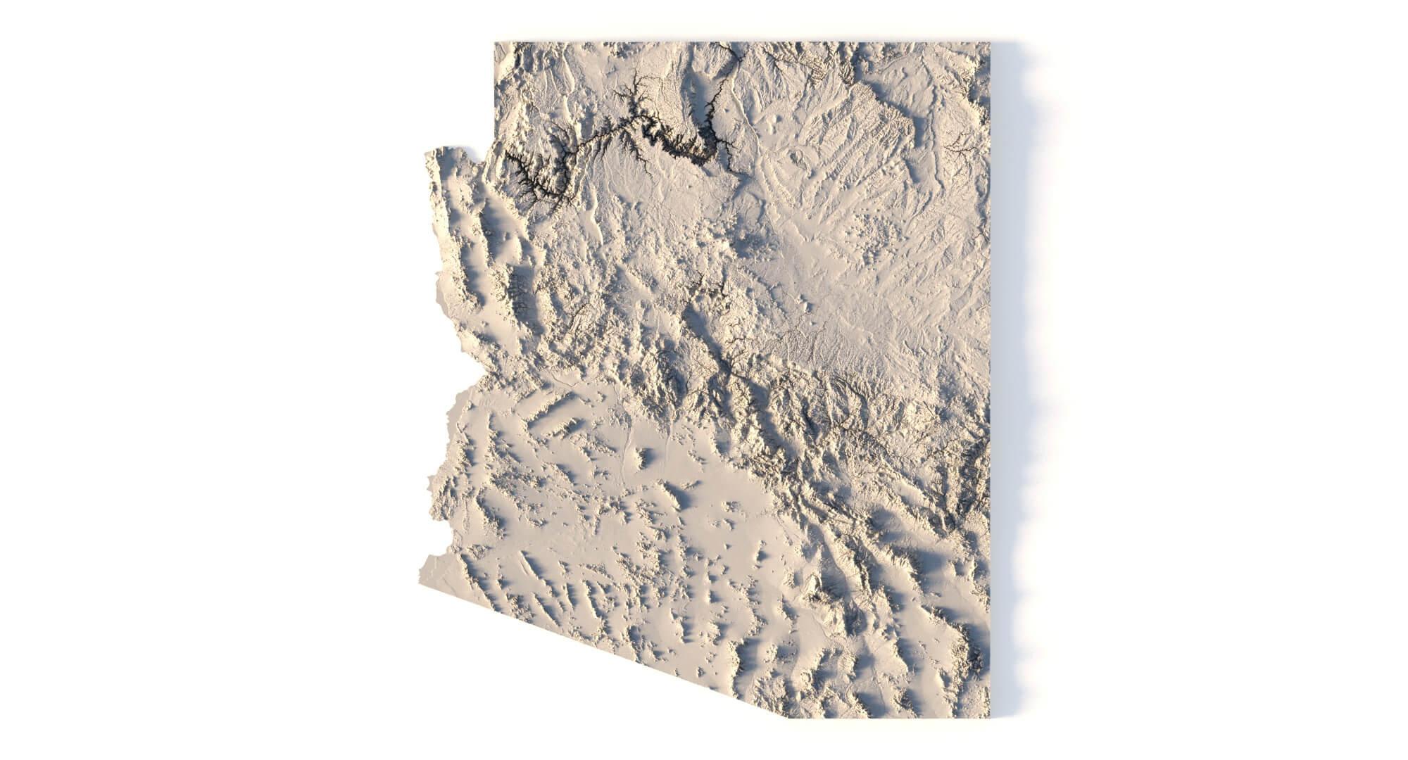 Arizona Map Topographic Stl Model by Shustrik