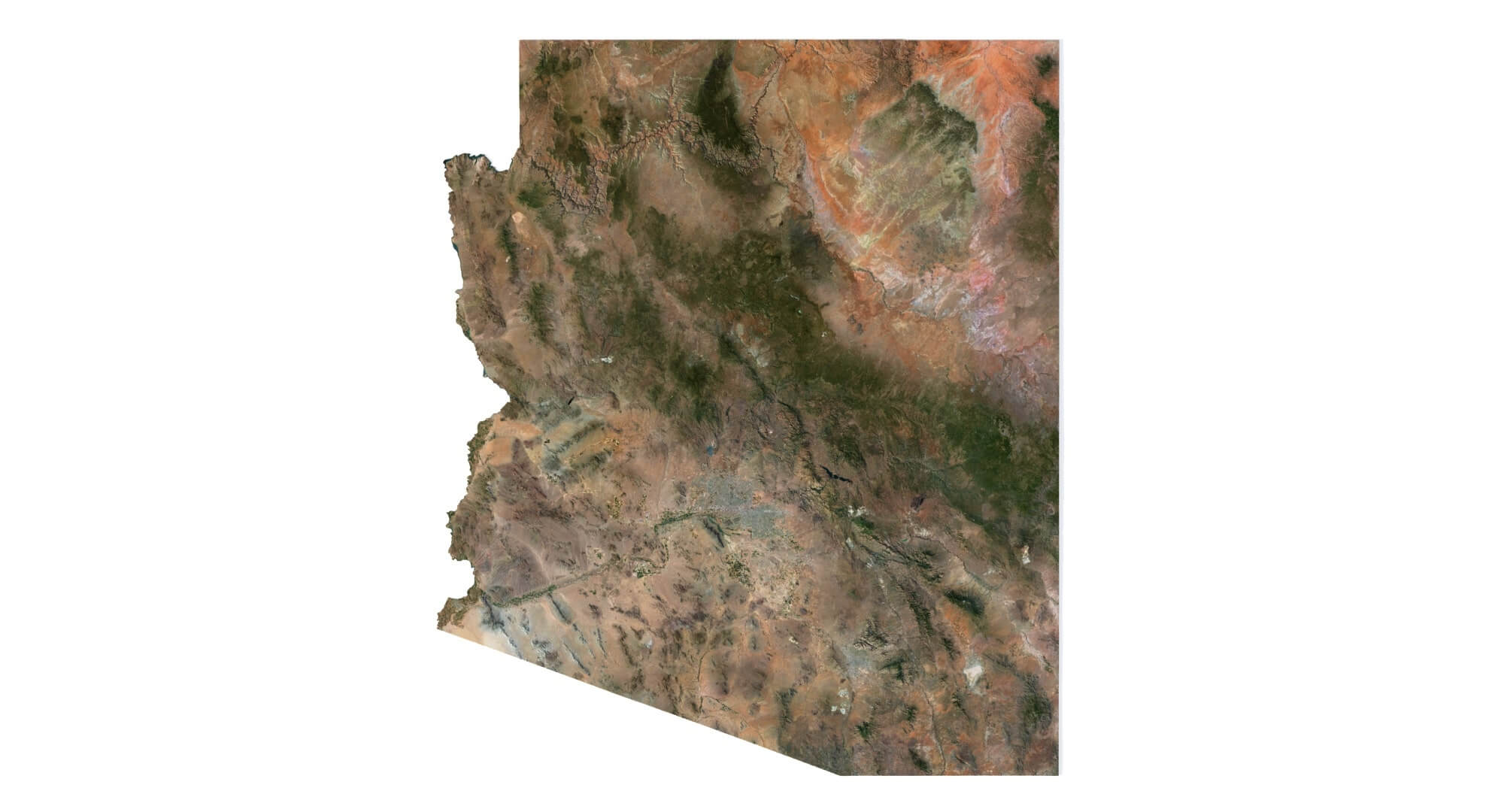 Arizona State Terrain 3D Map by Shustrik