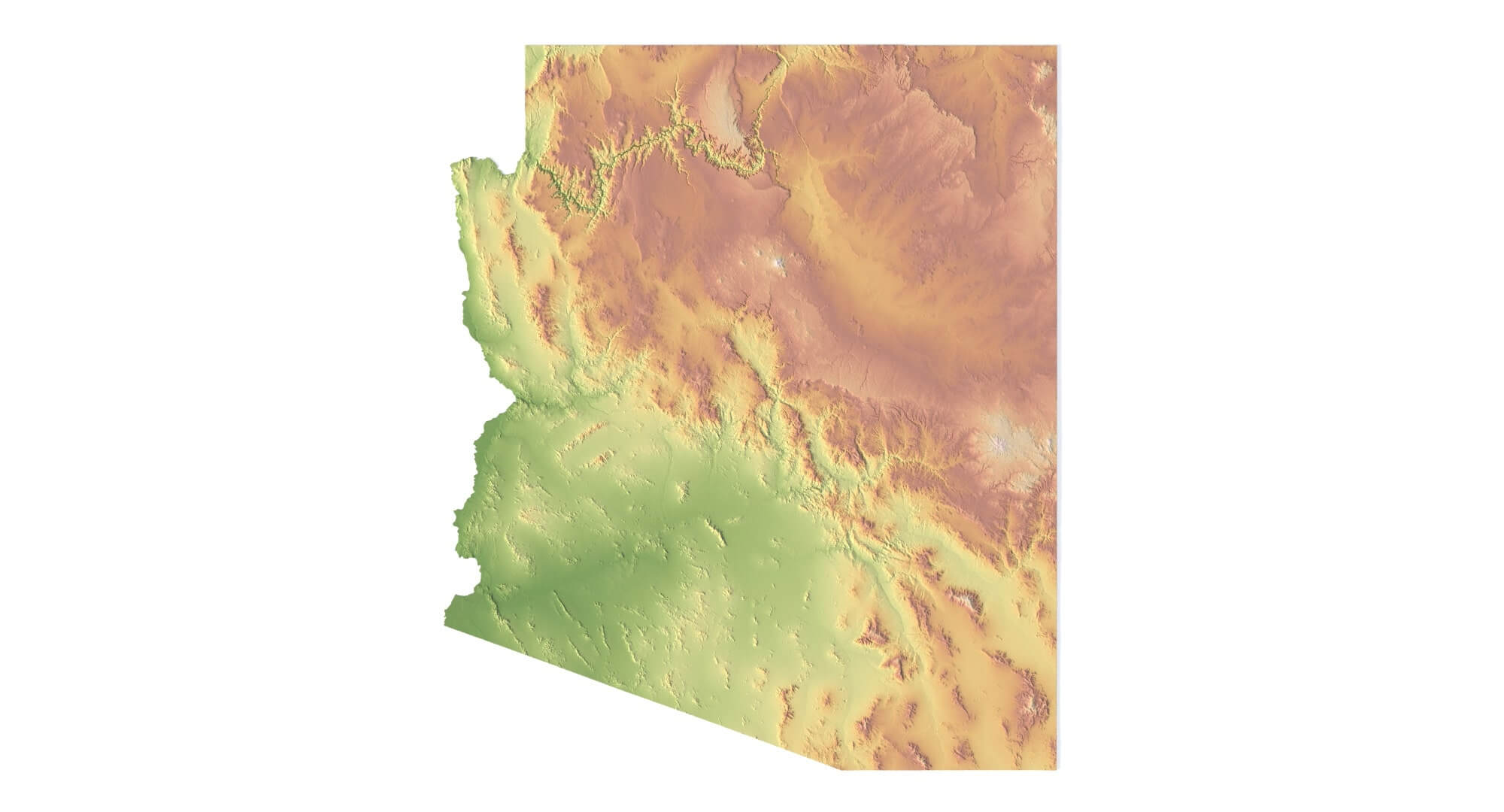 Arizona State Terrain 3D Map by Shustrik
