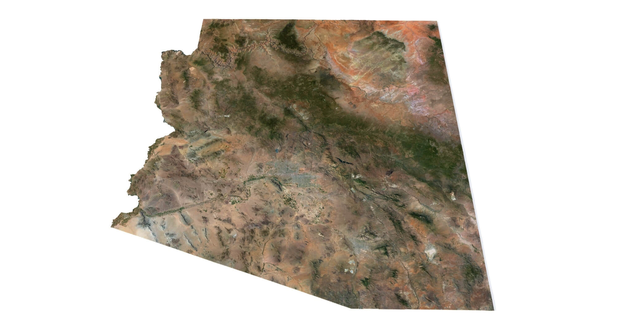 Arizona State Terrain 3D Map by Shustrik